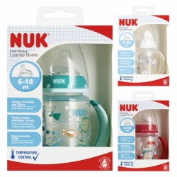 NUK 215335 Butelka  z uchwytami FC+ 150 ml ze wskaźnikiem temperatury 6-18 m