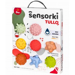 TULLO 497 Piłeczki sensoryczne Sensorki 8 szt. bez dziurki pastelowe