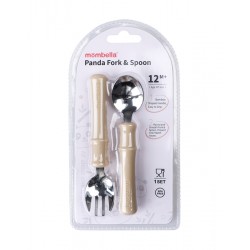 Mombella 01515 Metalowe Sztućce dla dzieci Panda Light Brown