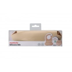 Mombella 01519 Silikonowy Śliniak  z Kieszonką Light Brown