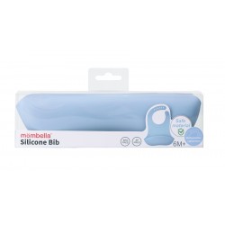 Mombella 01520 Silikonowy Śliniak z Kieszonką Light Blue