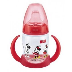 NUK ZE-104 Zestaw FC Butelka 150ml z uchwytami i wskaźnikiem temperatury DISNEY MYSZKA MIKI+ustnik silikonowy niekapek gratis