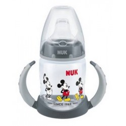 NUK ZE-104 Zestaw FC Butelka 150ml z uchwytami i wskaźnikiem temperatury DISNEY MYSZKA MIKI+ustnik silikonowy niekapek gratis