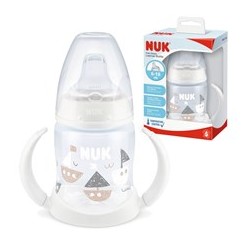 NUK ZE-105 Zestaw FC Butelka 150ml z uchwytami i wskaźnikiem temperatury+ustnik silikonowy niekapek gratis