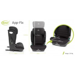 4 BABY Fotelik APP-FIX XXIV 100-150 cm Black I-Size