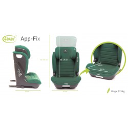 4 BABY Fotelik APP-FIX XXIV 100-150 cm Dark Green I-Size