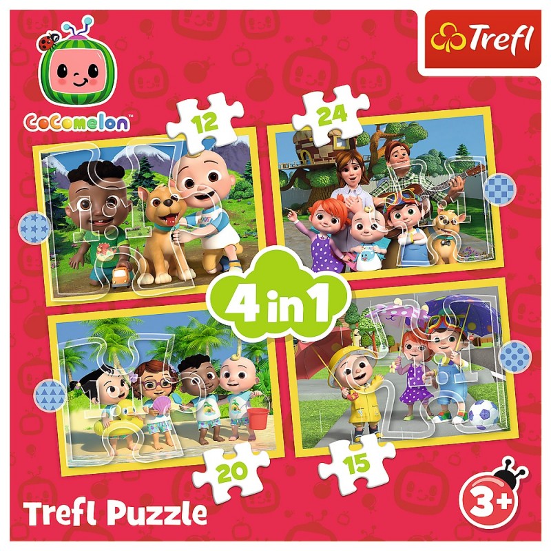 TREFL 34647 Puzzle 4w1 Cocomelon, Poznaj bohaterów