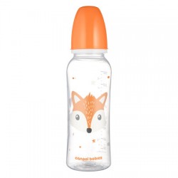 CANPOL 11/841 Butelka standardowa 250ml CUTE ANIMALS pomarańczowa