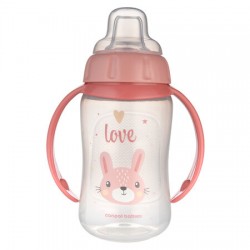 CANPOL 56/512 Kubek treningowy z miękkim ustnikiem 320 ml CUTE ANIMALS pink2