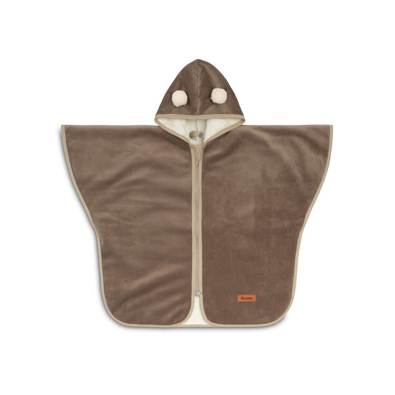 PONCZO SAMOCHODOWE BEŻOWY PLUSZ