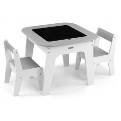 MILLY MALLY 6092 Zestaw mebli Olaf - Stolik i dwa krzesełka Grey