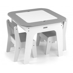 MILLY MALLY 6092 Zestaw mebli Olaf - Stolik i dwa krzesełka Grey