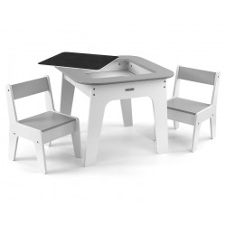 MILLY MALLY 6092 Zestaw mebli Olaf - Stolik i dwa krzesełka Grey
