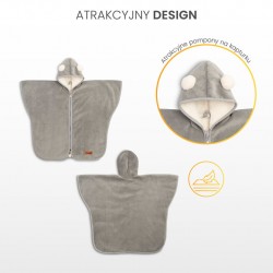 PONCZO SAMOCHODOWE BEŻOWY PLUSZ