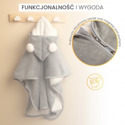 PONCZO SAMOCHODOWE BEŻOWY PLUSZ