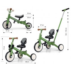 MILLY MALLY 6342 Rowerek 5w1 OPTIMUS MAX green