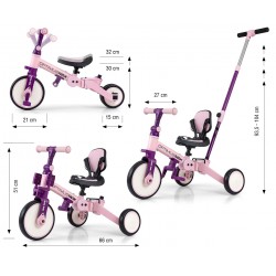 MILLY MALLY 6267 Rowerek 5w1 OPTIMUS MAX pink