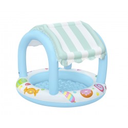 BESTWAY 52638 Basenik dmuchany z daszkiem i pompowanym dnem Cukierkowy Domek 1,04x84