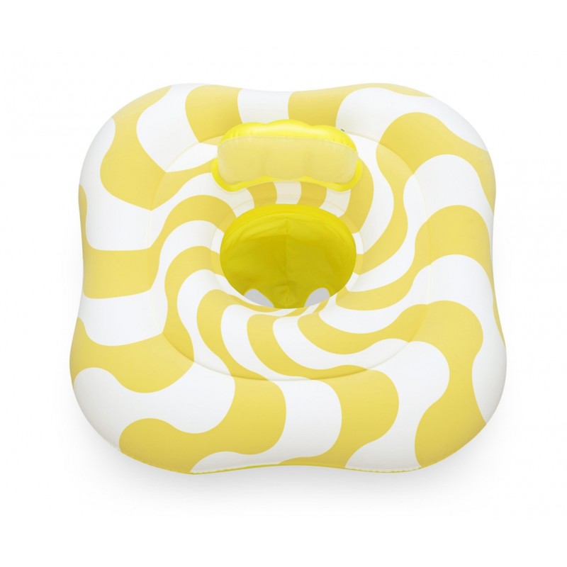 BESTWAY 32298 Siedzisko do nauki pływania Kwadrat Swim Safer Comfort Plush Żółte fale 76x76