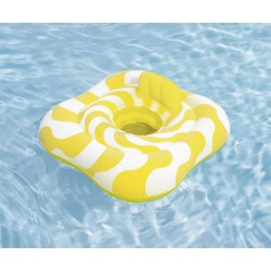 BESTWAY 32298 Siedzisko do nauki pływania Kwadrat Swim Safer Comfort Plush Żółte fale 76x76