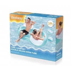 BESTWAY 43009 Koło do pływania podwójne Cool Comfort Niebieskie 1,88x1,17