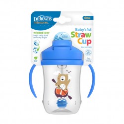 TC91012 KUBEK PIERWSZA SŁOMKA 270 ML NIEBIESKI NIEDŹWIEDŹ 6+