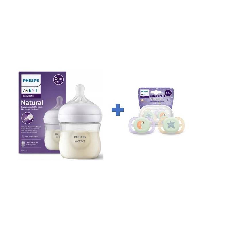 SCY900/01+SCF075/07 BUTELKA RESPONSYWNA NATURAL 125ML + SMOCZEK