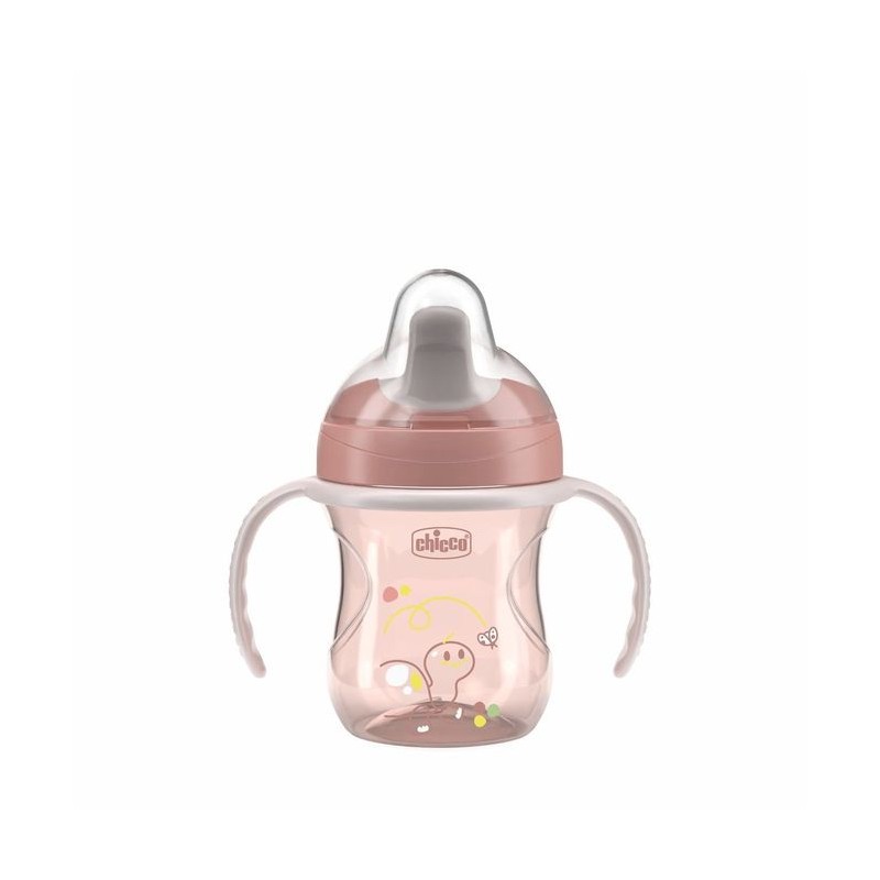180622 KUBEK NIEKAPEK Z TWARDYM USTNIKIEM 200ML 6+ RÓŻOWY