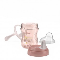 180622 KUBEK NIEKAPEK Z TWARDYM USTNIKIEM 200ML 6+ RÓŻOWY
