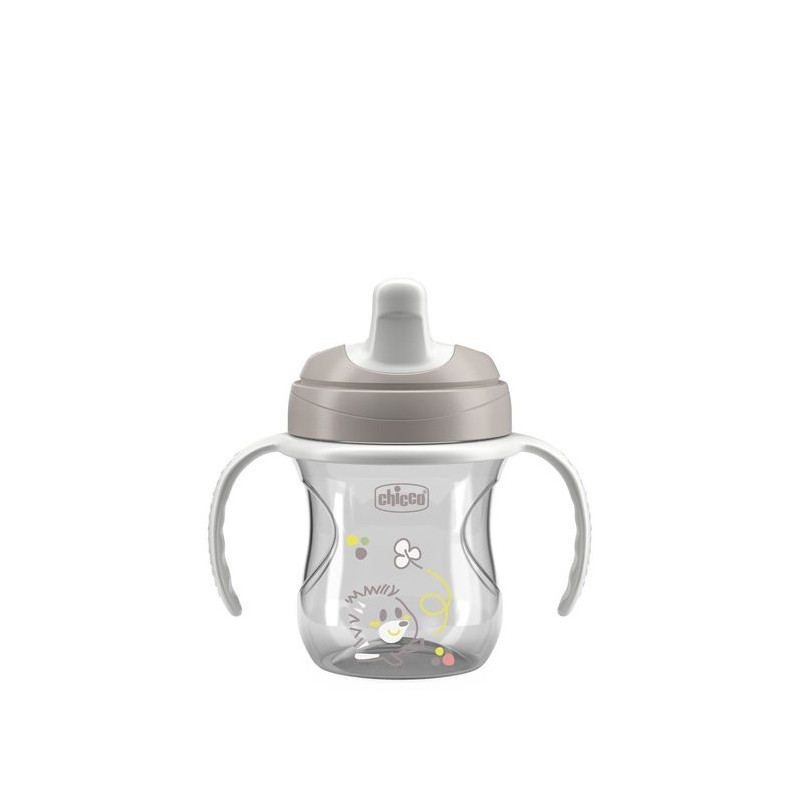 180646 KUBEK NIEKAPEK Z TWARDYM USTNIKIEM 200ML 6+ SZARY