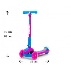 MILLY MALLY 2691 Hulajnoga SCOOTER Magic Pink-Blue