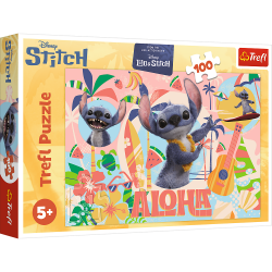 TREFL 16495 Puzzle 100 Stitch i przyjaciele w akcji