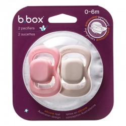 B.BOX BB300309 Smoczek dla noworodka i niemowlaka 2 szt symetryczny silikonowy 0-6m jagoda/róż