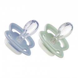 B.BOX BB300708 Smoczek silikonowy symetryczny 0-6m 2 szt glow in the dark błękit/szałwia