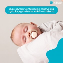 B.BOX BB300711 Smoczek silikonowy symetryczny 0-6m 2 szt glow in the dark róż/latte