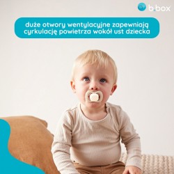 B.BOX BB300811 Smoczek silikonowy symetryczny 6m+ 2 szt glow in the dark róż/latte