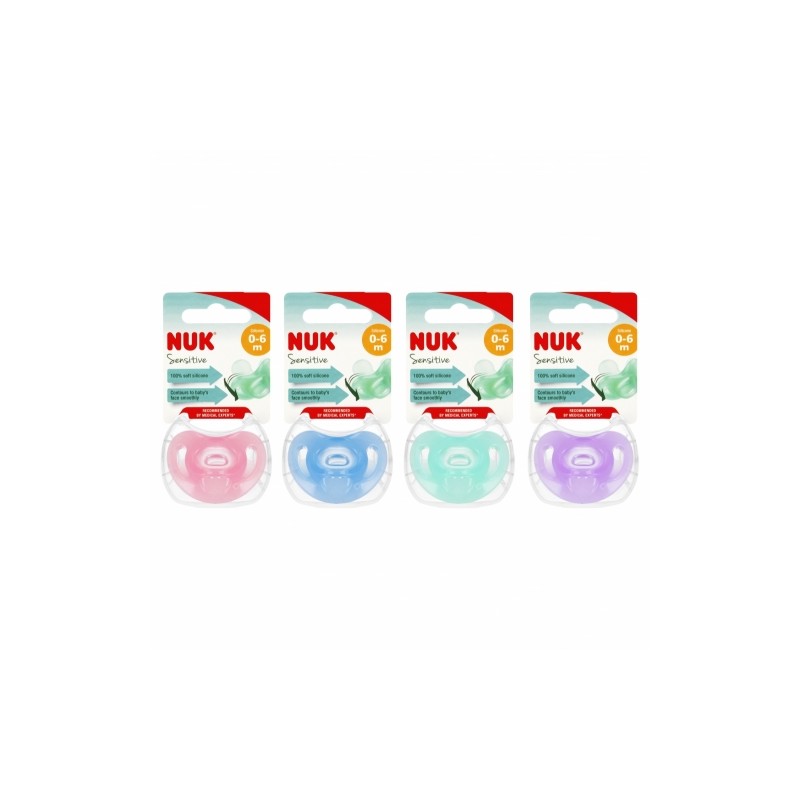 NUK 729139 Smoczek uspokajający silikonowy 0-6m SENSITIVE
