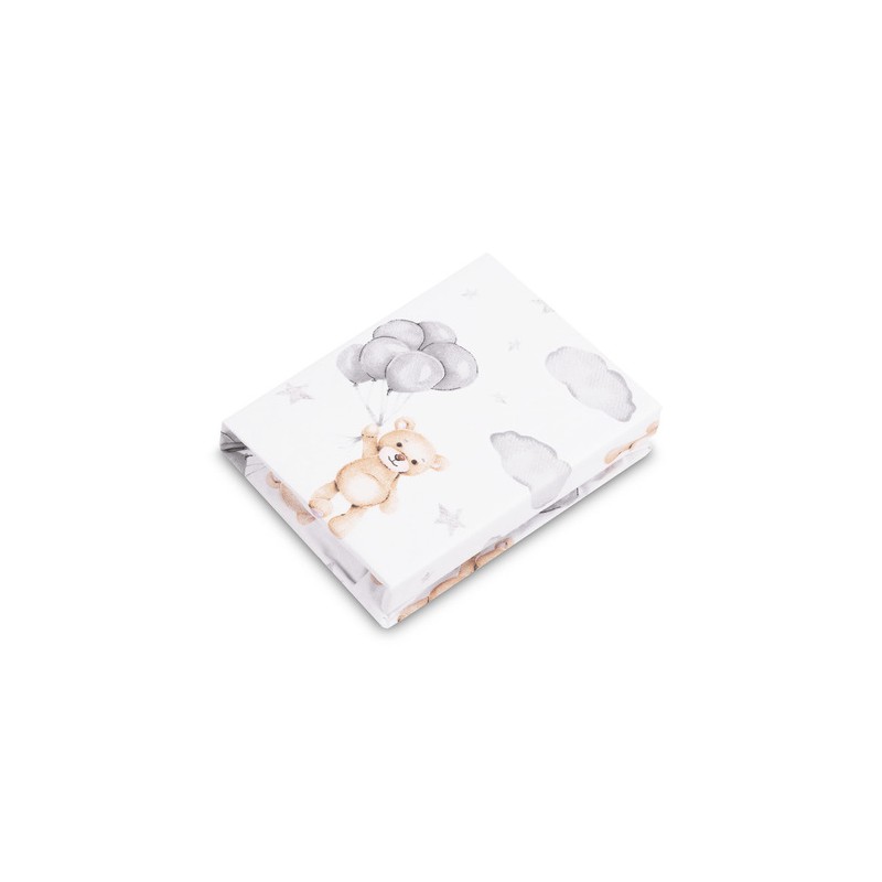 PRZEŚCIERADŁO DRUKOWANE TEDDY SZARY 60X120CM