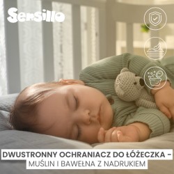 OCHRANIACZ DO ŁÓŻECZKA MUŚLIN TEDDY SZARY