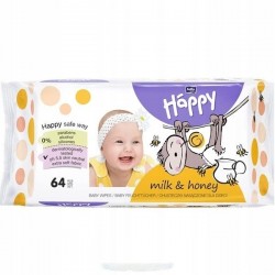 BELLA Baby Happy Chusteczki nasączone Mleko i Miód 64 szt