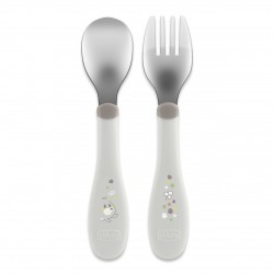 CHICCO 00016102350000 Sztućce metalowe szare 18m+