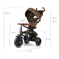 MILLY MALLY 6299 Qplay Rowerek Trójkołowy Rito Deluxe Rubber Brown