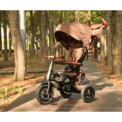 MILLY MALLY 6299 Qplay Rowerek Trójkołowy Rito Deluxe Rubber Brown