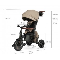 MILLY MALLY 6302 Qplay Rowerek Trójkołowy Comfo Max Coffe