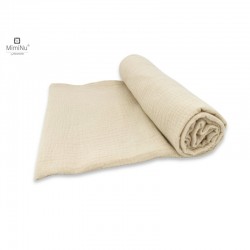 KIECZMERSKI Otulacz 120x120 MUŚLIN BAWEŁNIANY bawełna 100% ciepły beż