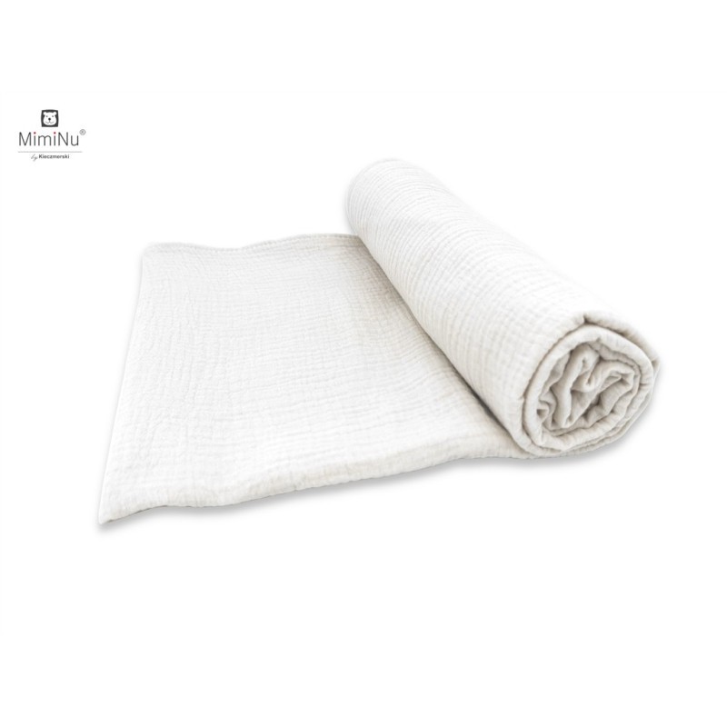KIECZMERSKI Otulacz 120x120 MUŚLIN BAWEŁNIANY bawełna 100% śmietanka