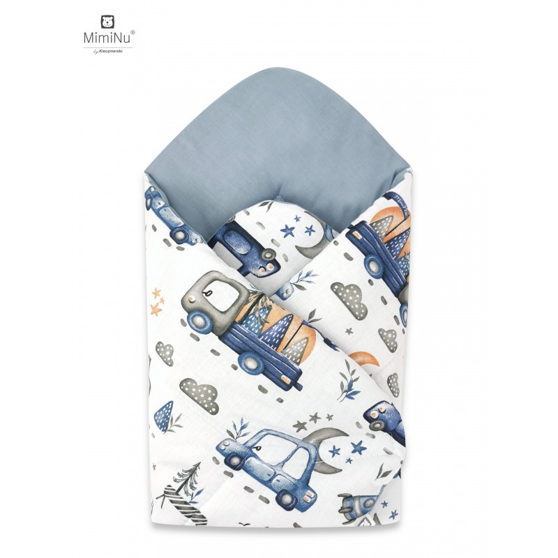 KIECZMERSKI Rożek usztywniony 75x75 cm MIMINU DESIGN Samochodziki niebieskie bawełna 100%