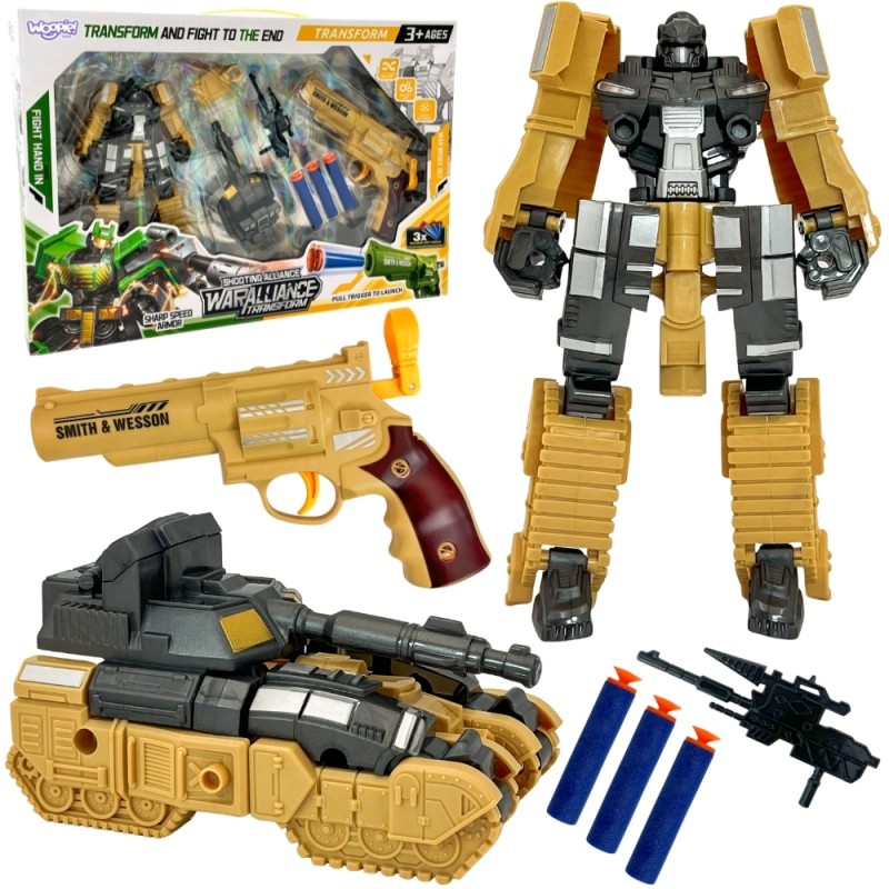 WOOPIE 53866 Zestaw 3w1 Robot Transformujący Czołg i Wyrzutnia na Strzałki