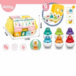 WOOPIE 54146Układanka Sorter Montessori Dopasuj Kształty Zabawne Kurczaczki Jajka 6szt