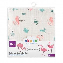A0686 KOC / OTULACZ / RĘCZNIK 110x105 FLAMINGI